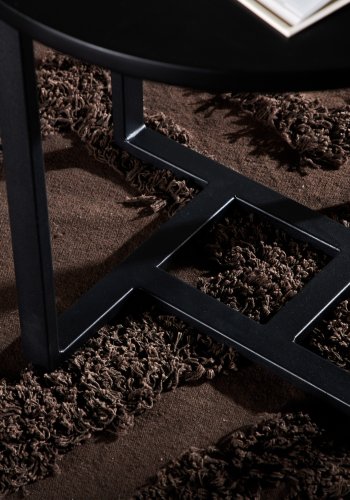 VENTURE DESIGN Lawton sofabord, rund - sort MDF og sort stl (50)