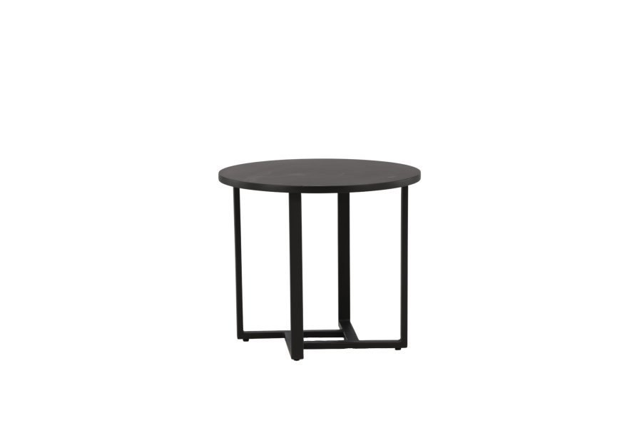 VENTURE DESIGN Lawton sofabord, rund - sort MDF og sort stl (50)