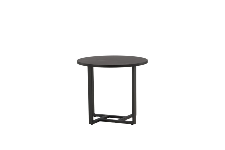 VENTURE DESIGN Lawton sofabord, rund - sort MDF og sort stl (50)