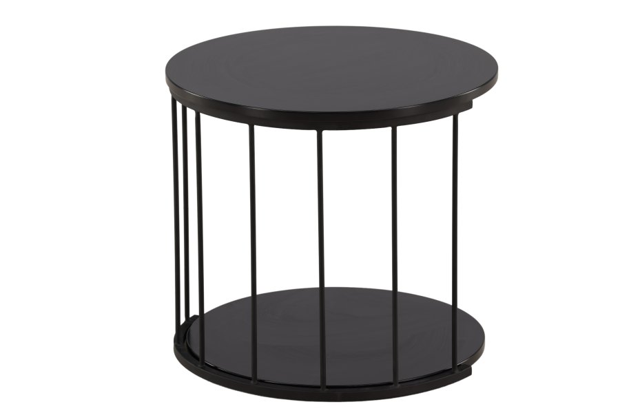 VENTURE DESIGN Hobart sofabord, rund - sort MDF og sort stl (50)