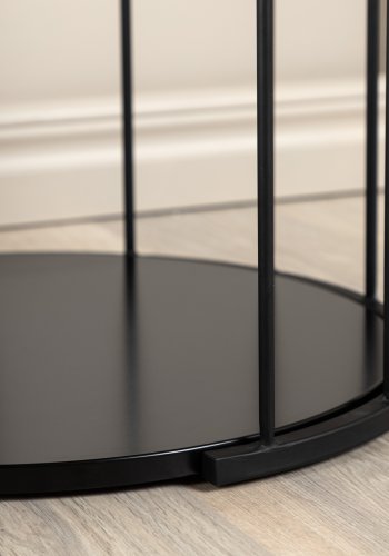 VENTURE DESIGN Hobart sofabord, rund - sort MDF og sort stl (50)