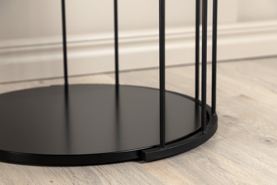 VENTURE DESIGN Hobart sofabord, rund - sort MDF og sort stl (50)