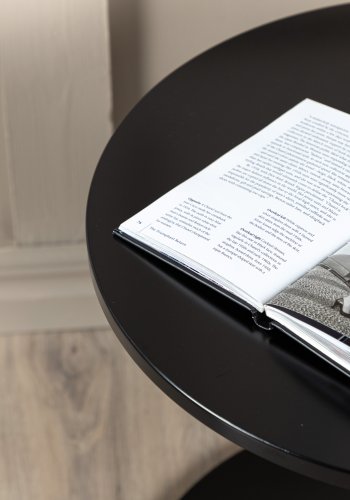 VENTURE DESIGN Hobart sofabord, rund - sort MDF og sort stl (50)