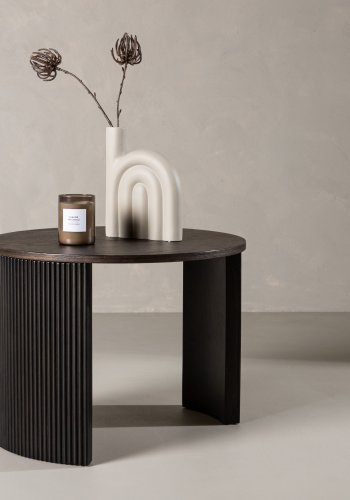 VENTURE DESIGN Bristol sofabord, rund - mokka MDF/askefinér (60)