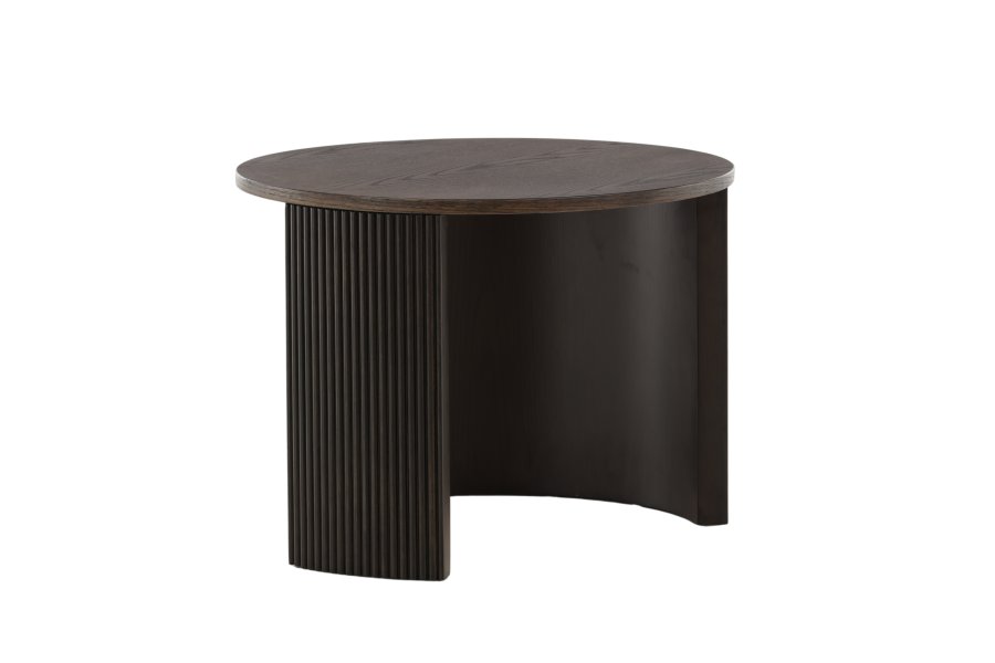 VENTURE DESIGN Bristol sofabord, rund - mokka MDF/askefinér (60)