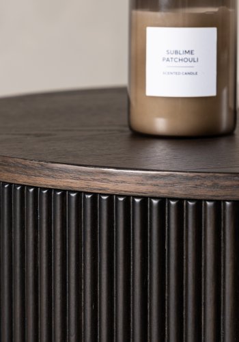 VENTURE DESIGN Bristol sofabord, rund - mokka MDF/askefinér (60)