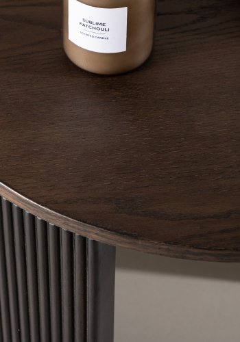 VENTURE DESIGN Bristol sofabord, rund - mokka MDF/askefinér (60)