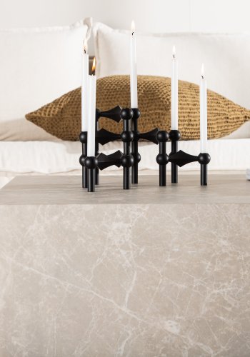 VENTURE DESIGN York Low sofabord, rektangulr - beige marmormnstret MDF (80x60)