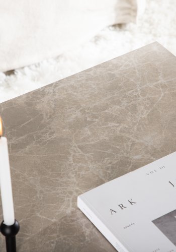 VENTURE DESIGN York Low sofabord, rektangulr - beige marmormnstret MDF (80x60)