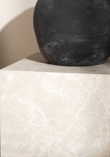 VENTURE DESIGN York High sofabord, kvadratisk - beige marmormnstret MDF (40x40)