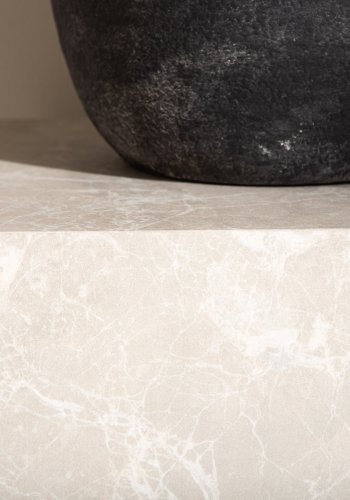 VENTURE DESIGN York High sofabord, kvadratisk - beige marmormnstret MDF (40x40)