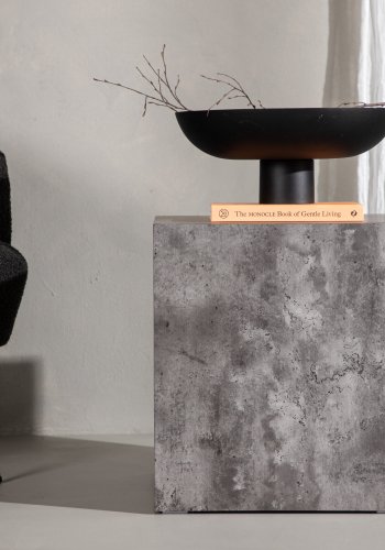 VENTURE DESIGN York High sofabord, kvadratisk - mrkegr marmormnstret MDF (40x40)