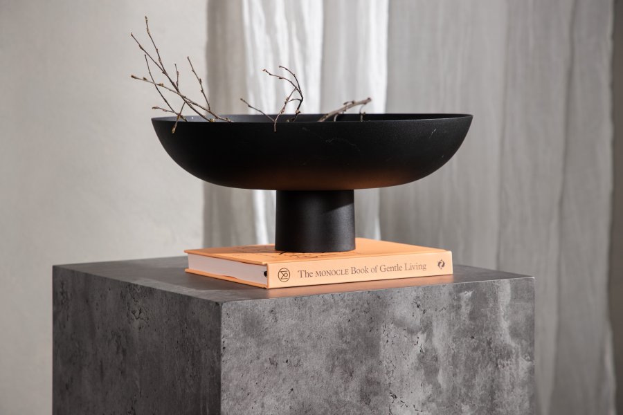 VENTURE DESIGN York High sofabord, kvadratisk - mrkegr marmormnstret MDF (40x40)