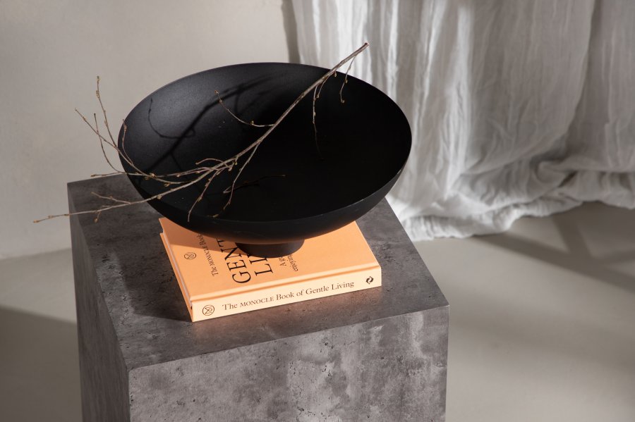 VENTURE DESIGN York High sofabord, kvadratisk - mrkegr marmormnstret MDF (40x40)