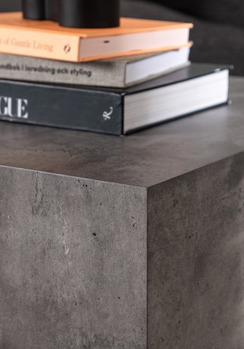 VENTURE DESIGN York Low sofabord, rektangulr - mrkegr marmormnstret MDF (80x60)