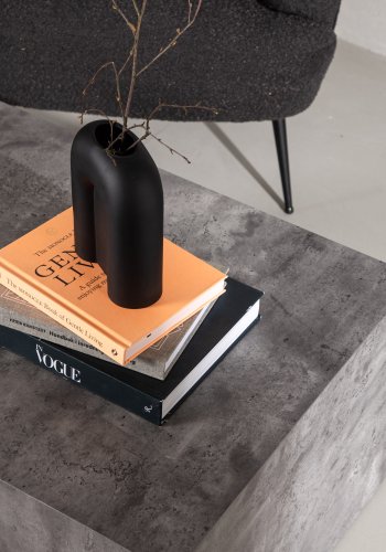 VENTURE DESIGN York Low sofabord, rektangulr - mrkegr marmormnstret MDF (80x60)