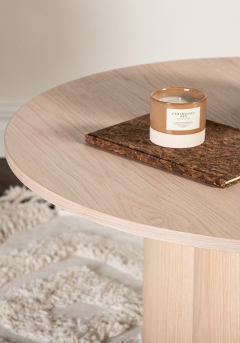 VENTURE DESIGN Olivia sofabord, rund - hvidkalket finér (80)