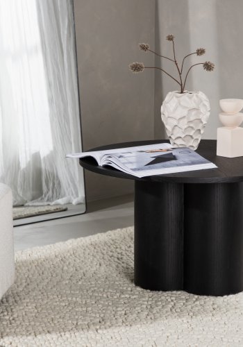 VENTURE DESIGN Olivia sofabord, rund - sort finér (80)