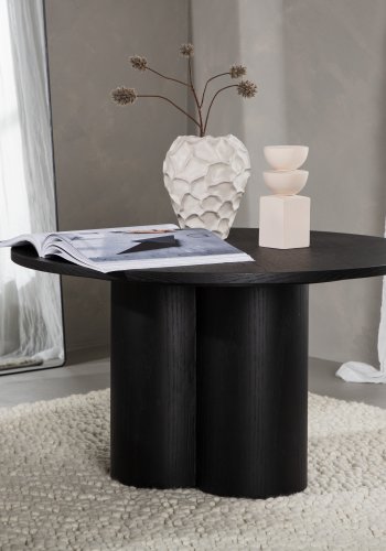 VENTURE DESIGN Olivia sofabord, rund - sort finér (80)