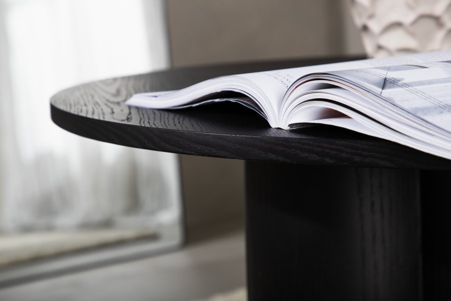 VENTURE DESIGN Olivia sofabord, rund - sort finér (80)