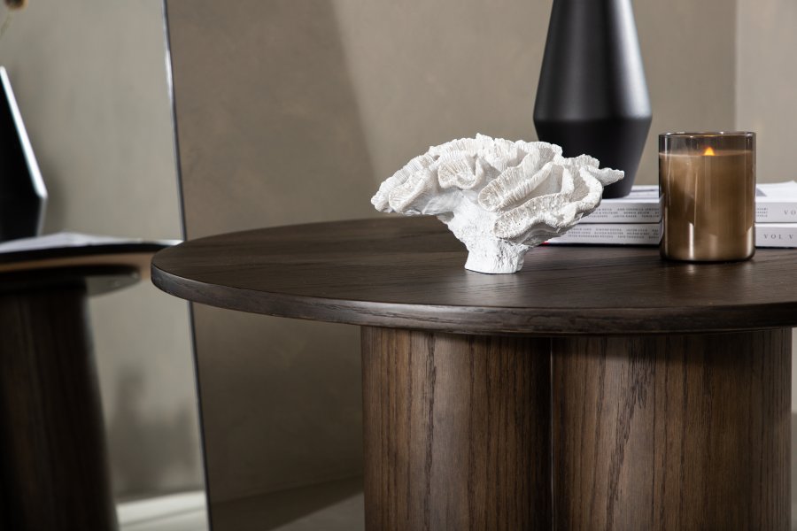 VENTURE DESIGN Olivia sofabord, rund - mokka finér (80)