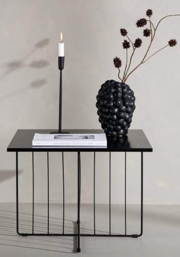 VENTURE DESIGN Dayton sofabord, kvadratisk - sort MDF og sort stl (60x60)