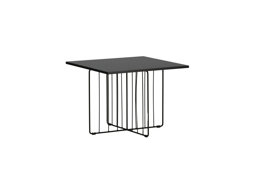 VENTURE DESIGN Dayton sofabord, kvadratisk - sort MDF og sort stl (60x60)