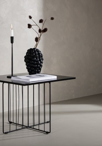 VENTURE DESIGN Dayton sofabord, kvadratisk - sort MDF og sort stl (60x60)