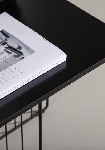 VENTURE DESIGN Dayton sofabord, kvadratisk - sort MDF og sort stl (60x60)