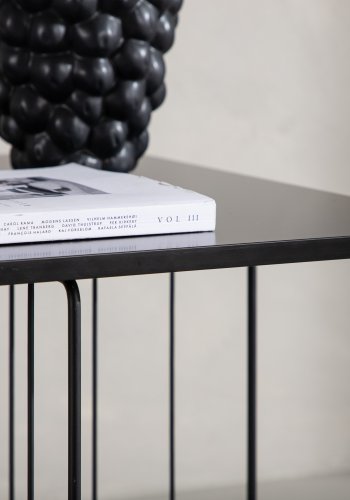 VENTURE DESIGN Dayton sofabord, kvadratisk - sort MDF og sort stl (60x60)