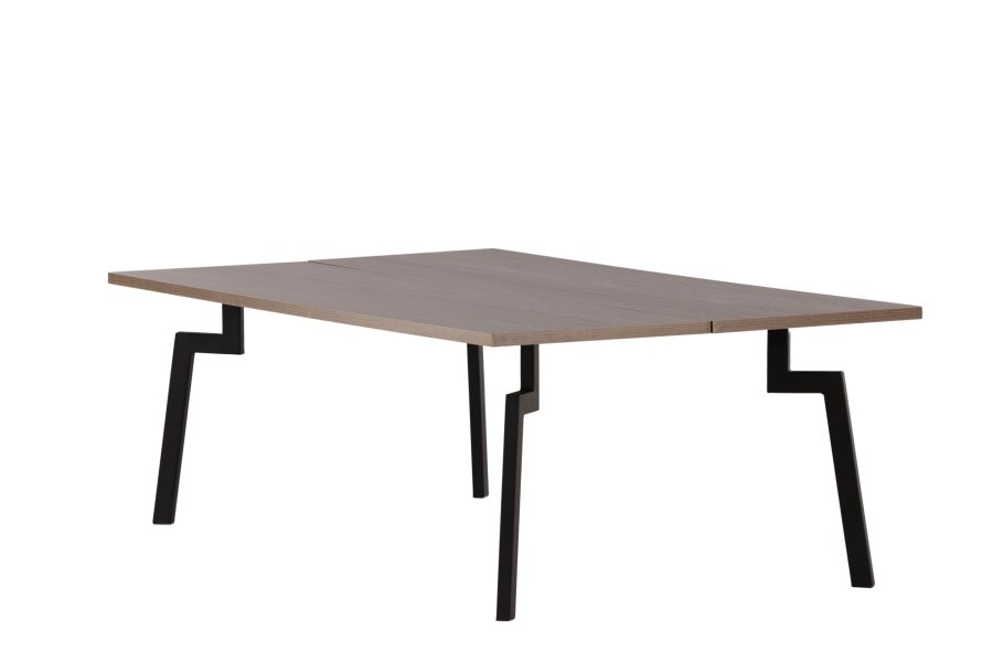 VENTURE DESIGN Bethan sofabord, rektangulr - valnddefarvet MDF og sort stl (120x70)