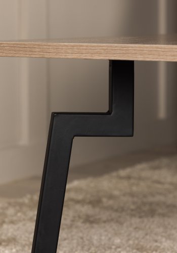 VENTURE DESIGN Bethan sofabord, rektangulr - valnddefarvet MDF og sort stl (120x70)