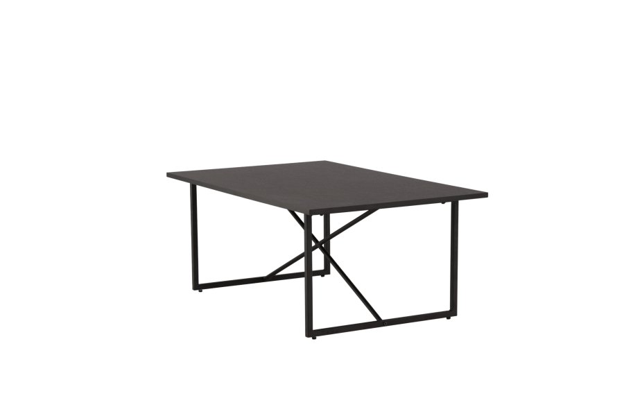 VENTURE DESIGN Pryor sofabord, rektangulr - sort MDF og sort stl (110x70)