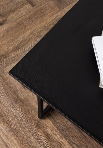 VENTURE DESIGN Pryor sofabord, rektangulr - sort MDF og sort stl (110x70)