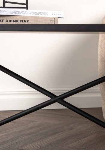 VENTURE DESIGN Pryor sofabord, rektangulr - sort MDF og sort stl (110x70)