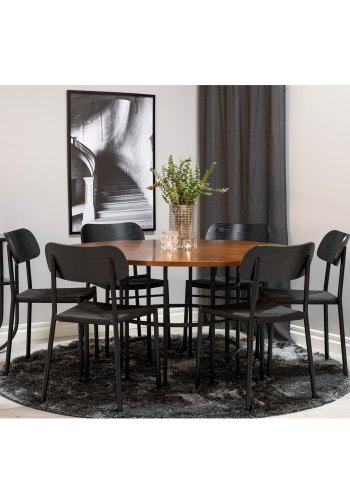 VENTURE DESIGN Copenhagen spisebord - brun MDF og sort metal (140)