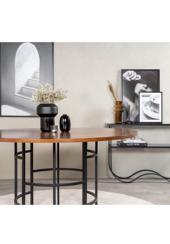 VENTURE DESIGN Copenhagen spisebord - brun MDF og sort metal (140)