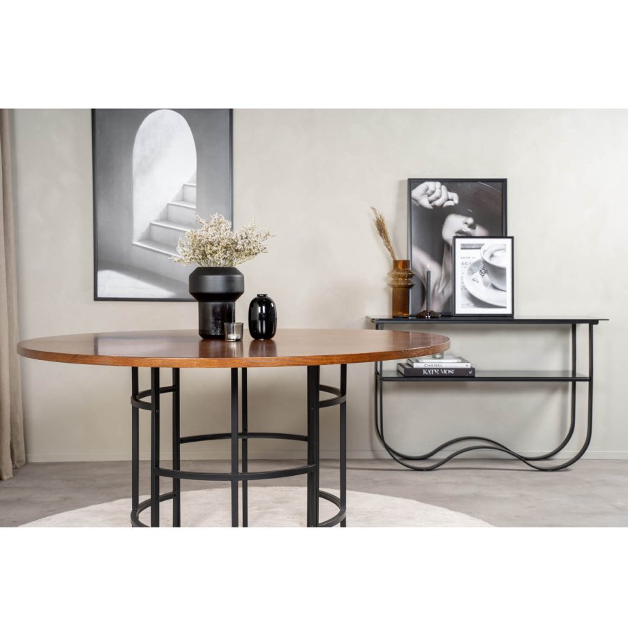 VENTURE DESIGN Copenhagen spisebord - brun MDF og sort metal (140)