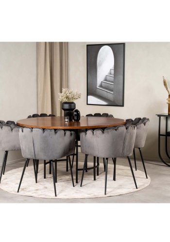 VENTURE DESIGN Copenhagen spisebord - brun MDF og sort metal (140)