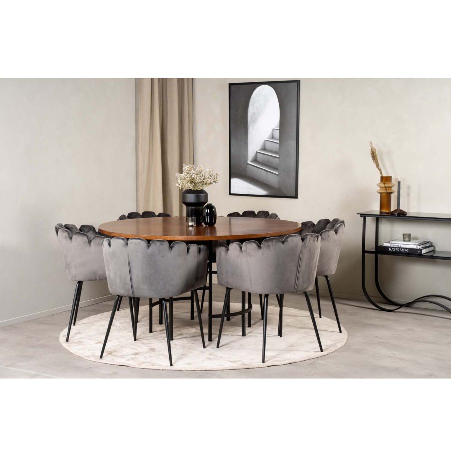 VENTURE DESIGN Copenhagen spisebord - brun MDF og sort metal (140)