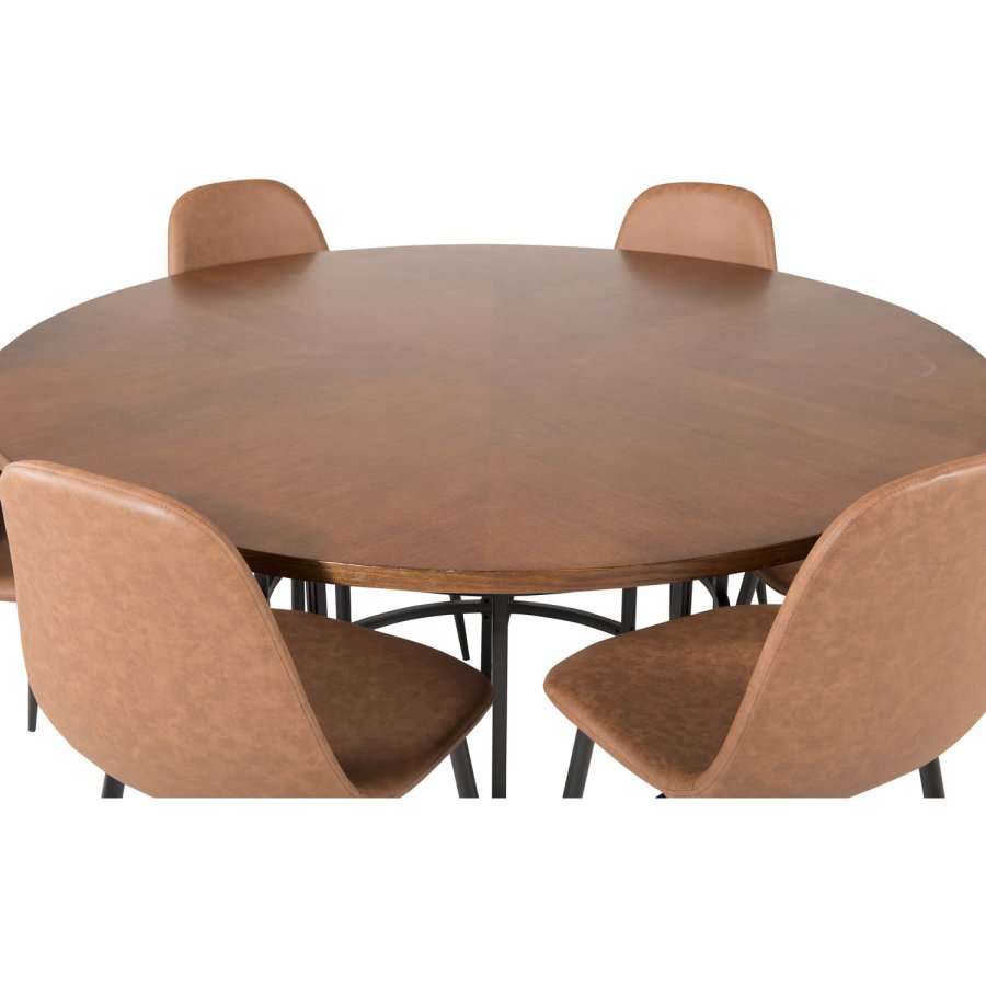 VENTURE DESIGN Copenhagen spisebord - brun MDF og sort metal (140)