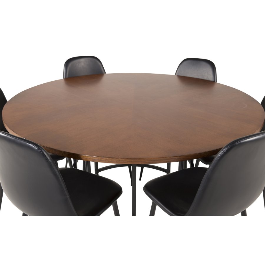 VENTURE DESIGN Copenhagen spisebord - brun MDF og sort metal (140)