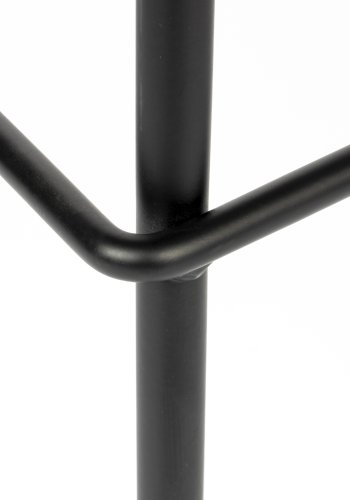 WHITE LABEL LIVING Jolien counterstol, m. rygln og fodsttte - hvid bouclé og sort stl