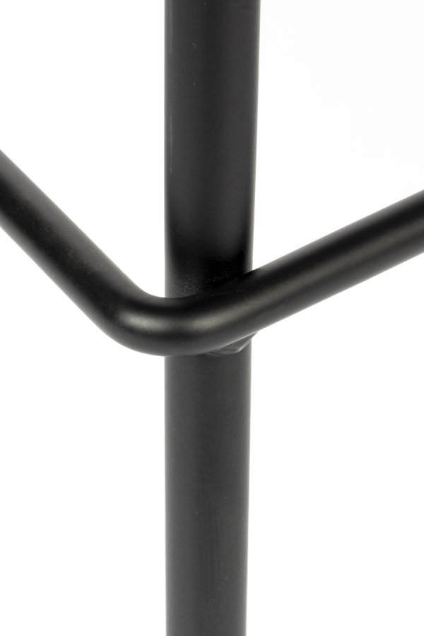 WHITE LABEL LIVING Jolien counterstol, m. rygln og fodsttte - hvid bouclé og sort stl