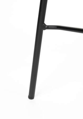 WHITE LABEL LIVING Jolien counterstol, m. rygln og fodsttte - hvid bouclé og sort stl