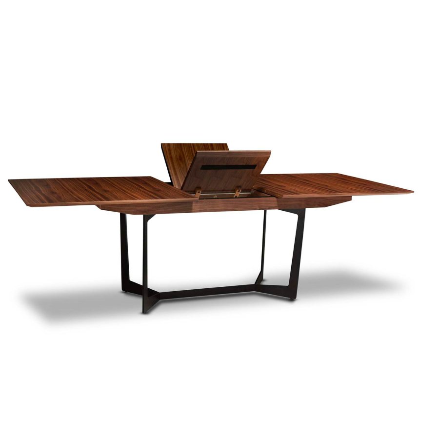 Tokyo spisebord - brun/sort valnddetr/metal, m. butterflybordplade (200(250)x100)