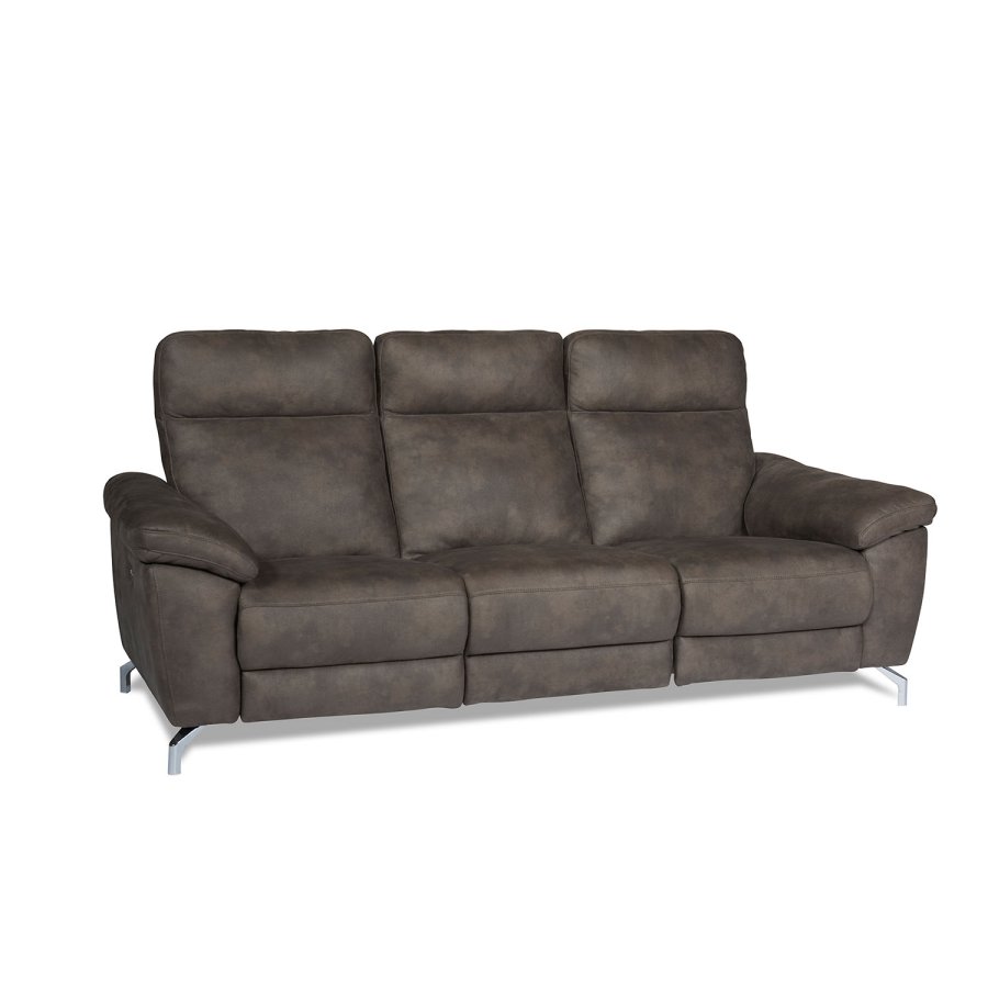 Selesta sofa - grt stof, m. hj ryg og justerbare sder, 3 personer