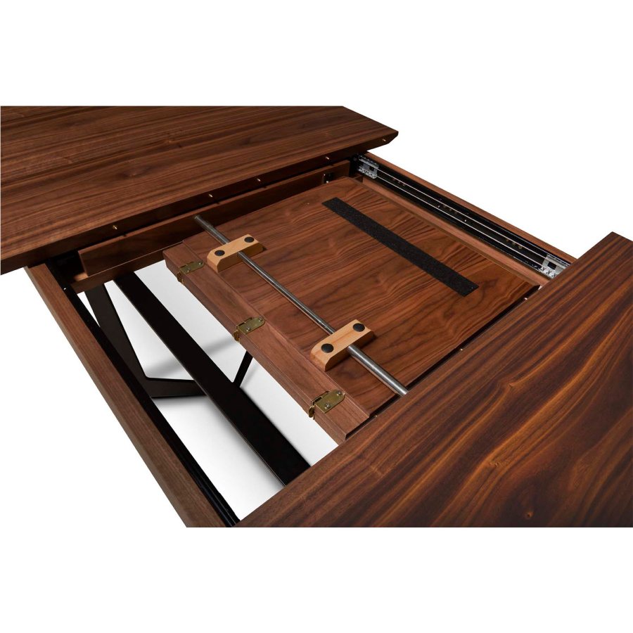 Tokyo spisebord - brun/sort valnddetr/metal, m. butterflybordplade (200(250)x100)