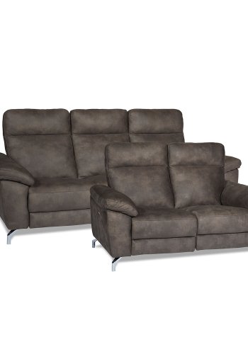 Selesta sofa - grt stof, m. hj ryg og justerbare sder, 3 personer