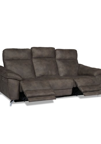Selesta sofa - grt stof, m. hj ryg og justerbare sder, 3 personer